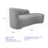 Kit Divã Recamier Orgânico França 160cm Lado Direito e 2 Poltronas Amore Linho Cinza Claro