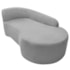 Kit Divã Recamier Orgânico França 160cm Lado Direito e 2 Poltronas Amore Linho Cinza Claro