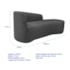 Kit Divã Recamier Orgânico França 160cm Lado Direito e 2 Poltronas Amore Linho Cinza Escuro