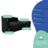 Kit Divã Recamier Orgânico França 160cm Lado Direito e 2 Poltronas Amore Linho Preto