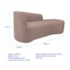 Kit Divã Recamier Orgânico França 160cm Lado Direito e 2 Poltronas Amore Linho Rosê