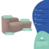 Kit Divã Recamier Orgânico França 160cm Lado Direito e 2 Poltronas Amore Linho Rosê