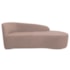 Kit Divã Recamier Orgânico França 160cm Lado Direito e 2 Poltronas Amore Linho Rosê