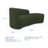 Kit Divã Recamier Orgânico França 160cm Lado Direito e 2 Poltronas Amore Linho Verde
