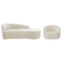 Kit Divã Recamier Orgânico França 160cm Lado Direito e Poltrona Amore Bouclé Bege