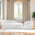 Kit Divã Recamier Orgânico França 160cm Lado Direito e Poltrona Amore Bouclé Branco