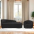 Kit Divã Recamier Orgânico França 160cm Lado Direito e Poltrona Amore Bouclé Preto