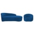 Kit Divã Recamier Orgânico França 160cm Lado Direito e Poltrona Amore Linho Azul Royal