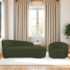 Kit Divã Recamier Orgânico França 160cm Lado Direito e Poltrona Amore Linho Verde