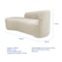Kit Divã Recamier Orgânico França 160cm Lado Esquerdo e 2 Poltronas Amore Bouclé Bege