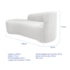 Kit Divã Recamier Orgânico França 160cm Lado Esquerdo e 2 Poltronas Amore Bouclé Branco