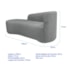 Kit Divã Recamier Orgânico França 160cm Lado Esquerdo e 2 Poltronas Amore Bouclé Cinza