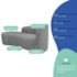 Kit Divã Recamier Orgânico França 160cm Lado Esquerdo e 2 Poltronas Amore Bouclé Cinza