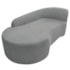 Kit Divã Recamier Orgânico França 160cm Lado Esquerdo e 2 Poltronas Amore Bouclé Cinza