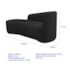 Kit Divã Recamier Orgânico França 160cm Lado Esquerdo e 2 Poltronas Amore Bouclé Preto
