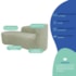 Kit Divã Recamier Orgânico França 160cm Lado Esquerdo e 2 Poltronas Amore Bouclé Verde Oliva