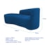 Kit Divã Recamier Orgânico França 160cm Lado Esquerdo e 2 Poltronas Amore Linho Azul Royal