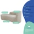 Kit Divã Recamier Orgânico França 160cm Lado Esquerdo e 2 Poltronas Amore Linho Bege