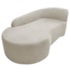 Kit Divã Recamier Orgânico França 160cm Lado Esquerdo e 2 Poltronas Amore Linho Bege