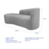 Kit Divã Recamier Orgânico França 160cm Lado Esquerdo e 2 Poltronas Amore Linho Cinza Claro