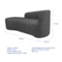 Kit Divã Recamier Orgânico França 160cm Lado Esquerdo e 2 Poltronas Amore Linho Cinza Escuro
