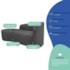 Kit Divã Recamier Orgânico França 160cm Lado Esquerdo e 2 Poltronas Amore Linho Cinza Escuro