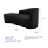 Kit Divã Recamier Orgânico França 160cm Lado Esquerdo e 2 Poltronas Amore Linho Preto
