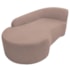 Kit Divã Recamier Orgânico França 160cm Lado Esquerdo e 2 Poltronas Amore Linho Rosê