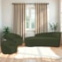 Kit Divã Recamier Orgânico França 160cm Lado Esquerdo e 2 Poltronas Amore Linho Verde