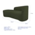 Kit Divã Recamier Orgânico França 160cm Lado Esquerdo e 2 Poltronas Amore Linho Verde