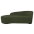 Kit Divã Recamier Orgânico França 160cm Lado Esquerdo e 2 Poltronas Amore Linho Verde