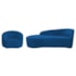 Kit Divã Recamier Orgânico França 160cm Lado Esquerdo e Poltrona Amore Linho Azul Royal