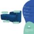 Kit Divã Recamier Orgânico França 160cm Lado Esquerdo e Poltrona Amore Linho Azul Royal