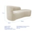 Kit Divã Recamier Orgânico França 180cm Lado Direito e 2 Poltronas Amore Bouclé Bege