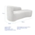 Kit Divã Recamier Orgânico França 180cm Lado Direito e 2 Poltronas Amore Bouclé Branco