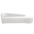 Kit Divã Recamier Orgânico França 180cm Lado Direito e 2 Poltronas Amore Bouclé Branco