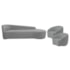 Kit Divã Recamier Orgânico França 180cm Lado Direito e 2 Poltronas Amore Bouclé Cinza