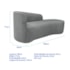 Kit Divã Recamier Orgânico França 180cm Lado Direito e 2 Poltronas Amore Bouclé Cinza