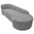 Kit Divã Recamier Orgânico França 180cm Lado Direito e 2 Poltronas Amore Bouclé Cinza