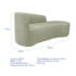 Kit Divã Recamier Orgânico França 180cm Lado Direito e 2 Poltronas Amore Bouclé Verde Oliva