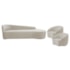 Kit Divã Recamier Orgânico França 180cm Lado Direito e 2 Poltronas Amore Linho Bege