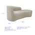 Kit Divã Recamier Orgânico França 180cm Lado Direito e 2 Poltronas Amore Linho Bege