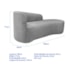 Kit Divã Recamier Orgânico França 180cm Lado Direito e 2 Poltronas Amore Linho Cinza Claro