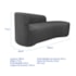 Kit Divã Recamier Orgânico França 180cm Lado Direito e 2 Poltronas Amore Linho Cinza Escuro