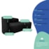Kit Divã Recamier Orgânico França 180cm Lado Direito e 2 Poltronas Amore Linho Preto