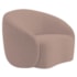 Kit Divã Recamier Orgânico França 180cm Lado Direito e 2 Poltronas Amore Linho Rosê