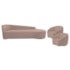 Kit Divã Recamier Orgânico França 180cm Lado Direito e 2 Poltronas Amore Linho Rosê