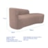 Kit Divã Recamier Orgânico França 180cm Lado Direito e 2 Poltronas Amore Linho Rosê