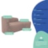 Kit Divã Recamier Orgânico França 180cm Lado Direito e 2 Poltronas Amore Linho Rosê