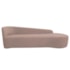 Kit Divã Recamier Orgânico França 180cm Lado Direito e 2 Poltronas Amore Linho Rosê